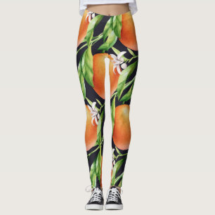 Leggings Oranges aquarelles : Motif sans arôme