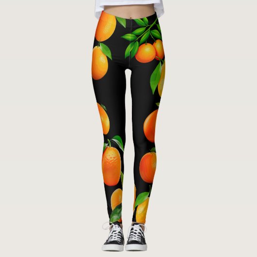 Leggings Oranges bissées au soleil (Devant)