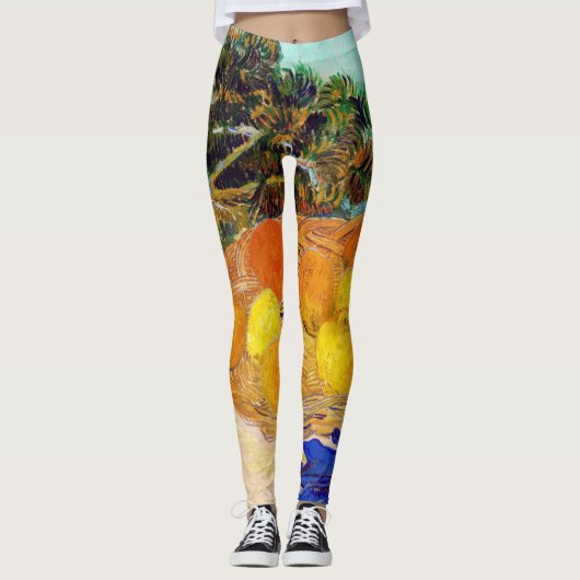 Leggings Oranges et citrons avec gants bleus, Van Gogh (Devant)