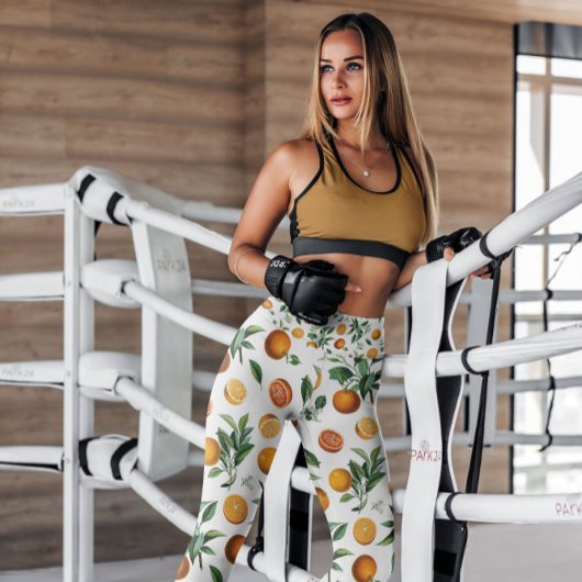 Leggings Oranges Fruits blancs | Légendes