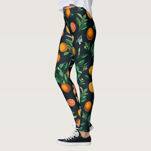Leggings Oranges Fruits Noirs Motifs | Légendes (Gauche)