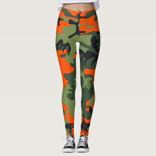 Leggings Oranje Camouflage voor jagers (Voorkant)