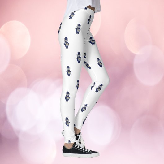 Leggings Orchestre défilant batteur chat bleu marine motif 