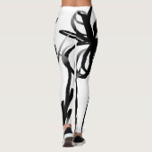 Leggings Orchidée Blanc : Abstrait blanc et noir (Dos)