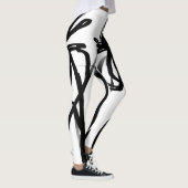 Leggings Orchidée Blanc : Abstrait blanc et noir (Droite)