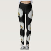 Leggings Orchidée blanche, fleurs blanches tropicales (Devant)