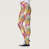 Leggings Orchidée de feu rose, fleurs d'aquarelle surréalis (Gauche)
