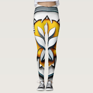Leggings Orchidée métallique : une extravagance rose et jau