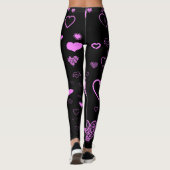 Leggings Orchidée moderne au coeur mignon (Dos)