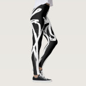 Leggings Orchidée Noir : Abstrait noir et blanc (Droite)