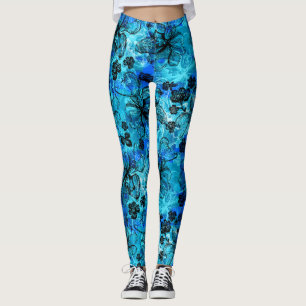 Leggings Orchidée tropicale hawaïenne de dentelle de Wahi