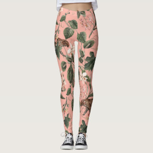 Leggings Orchidée tropicale, papillons : aquarelle exotique