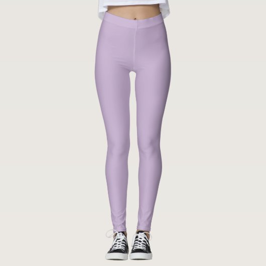 Leggings Orchidée violette en fleur couleur solide Imprimer (Devant)