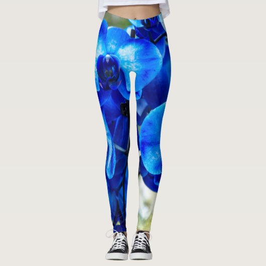 Leggings Orchidées bleues (Devant)