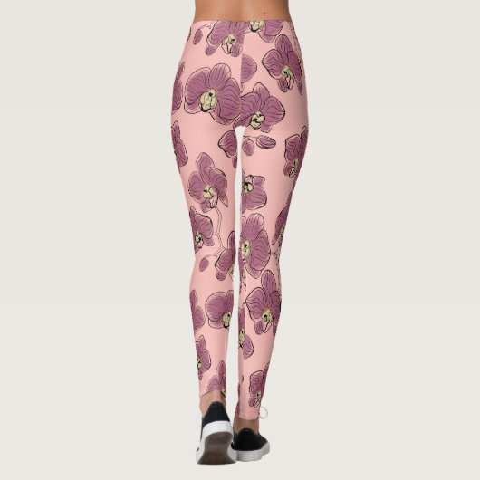 Leggings Orchidées phalaenopsis fleurs p (Dos)