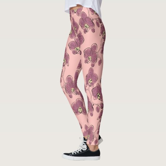 Leggings Orchidées phalaenopsis fleurs p (Gauche)