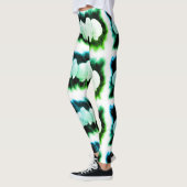 Leggings Orchidées sarcelle et bleu (Gauche)