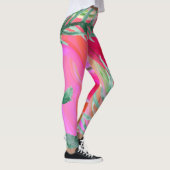 Leggings oreiller abstrait à jetons floraux roses (Droite)
