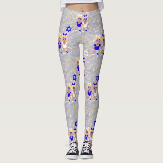 Leggings oreilles de lapin hanoukka emoji (Devant)
