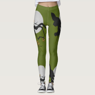 Leggings-Orig. Art Asian Branch/Green/Black/White Leggings