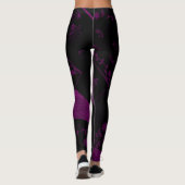Leggings Origami Chintz (L) Black Dusty Fuchsia (Dos)