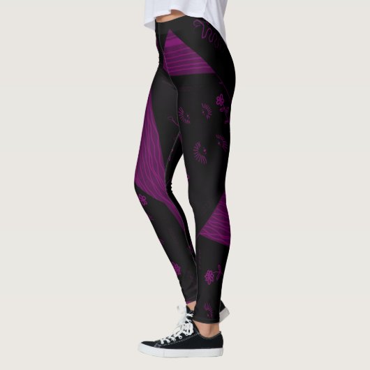 Leggings Origami Chintz (L) Black Dusty Fuchsia (Gauche)