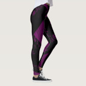 Leggings Origami Chintz (L) Black Dusty Fuchsia (Droite)