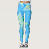 Leggings Origami Chintz (L) bleu jaune vert (Devant)