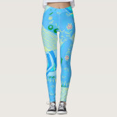 Leggings Origami Chintz (L) Bleu Jaune Vert 2 (Devant)