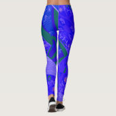 Leggings Origami Chintz (L) Bleu Périwinkle Vert (Dos)