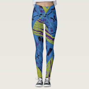 Leggings Origami Chintz (L) Blue Indigo Olive Black