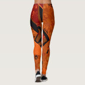 Leggings Origami Chintz (L) Brown orange noir (Dos)