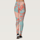 Leggings Origami Chintz (L) Dusty Coral Duck Egg Green (Dos)