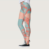 Leggings Origami Chintz (L) Dusty Coral Duck Egg Green (Gauche)