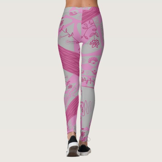 Leggings Origami Chintz (L) Dusty Rose Grey (Dos)