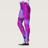 Leggings Origami Chintz (L) Fuchsia Turquoise Blue Magenta (Gauche)