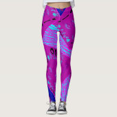 Leggings Origami Chintz (L) Fuchsia Turquoise Blue Magenta (Devant)