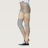 Leggings Origami Chintz (L) Gris orange brûlé (Gauche)