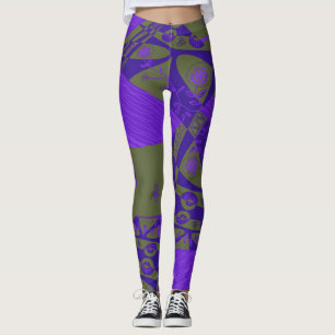 Leggings Origami Chintz (L) Indigo Purple Green