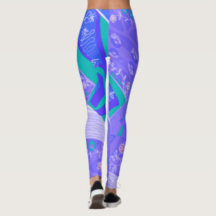 Leggings Origami Chintz (L) Lavande Menthe blanche