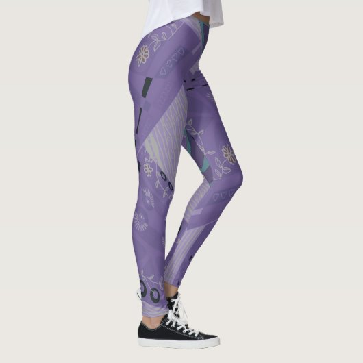 Leggings Origami Chintz (L) Lavender Grey Turquoise (Droite)