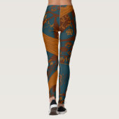 Leggings Origami Chintz (L) Maroon Orange Jambes Turquoises (Dos)