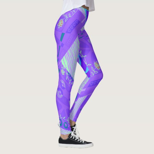 Leggings Origami Chintz (L) Mint violette bleu (Droite)