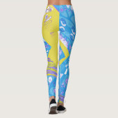 Leggings Origami Chintz (L) Moutarde bleue violet blanc (Dos)