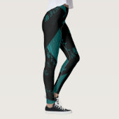 Leggings Origami Chintz (L) Noir Dusty Canard Oeuf Bleu (Droite)