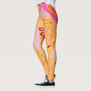 Leggings Origami Chintz (L) Orange Lilac Fuchsia