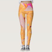 Leggings Origami Chintz (L) Orange Lilac Fuchsia (Devant)