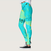 Leggings Origami Chintz (L) Turquoise Jaune Turquoise (Gauche)