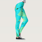 Leggings Origami Chintz (L) Turquoise Jaune Turquoise (Droite)