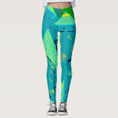 Leggings Origami Chintz (L) Turquoise jaune vert (Devant)